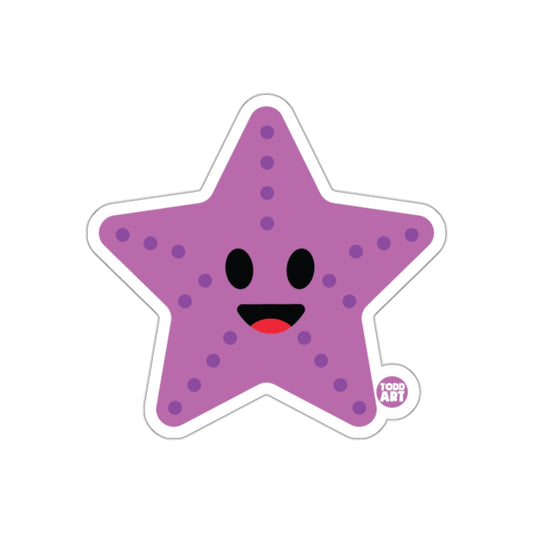 Cute Smiling Starfish Character Sticker by TODD ART