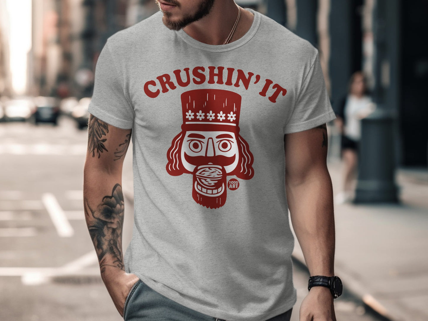 Crushin' It Graphic Nutcracker Shirt for Casual Wear