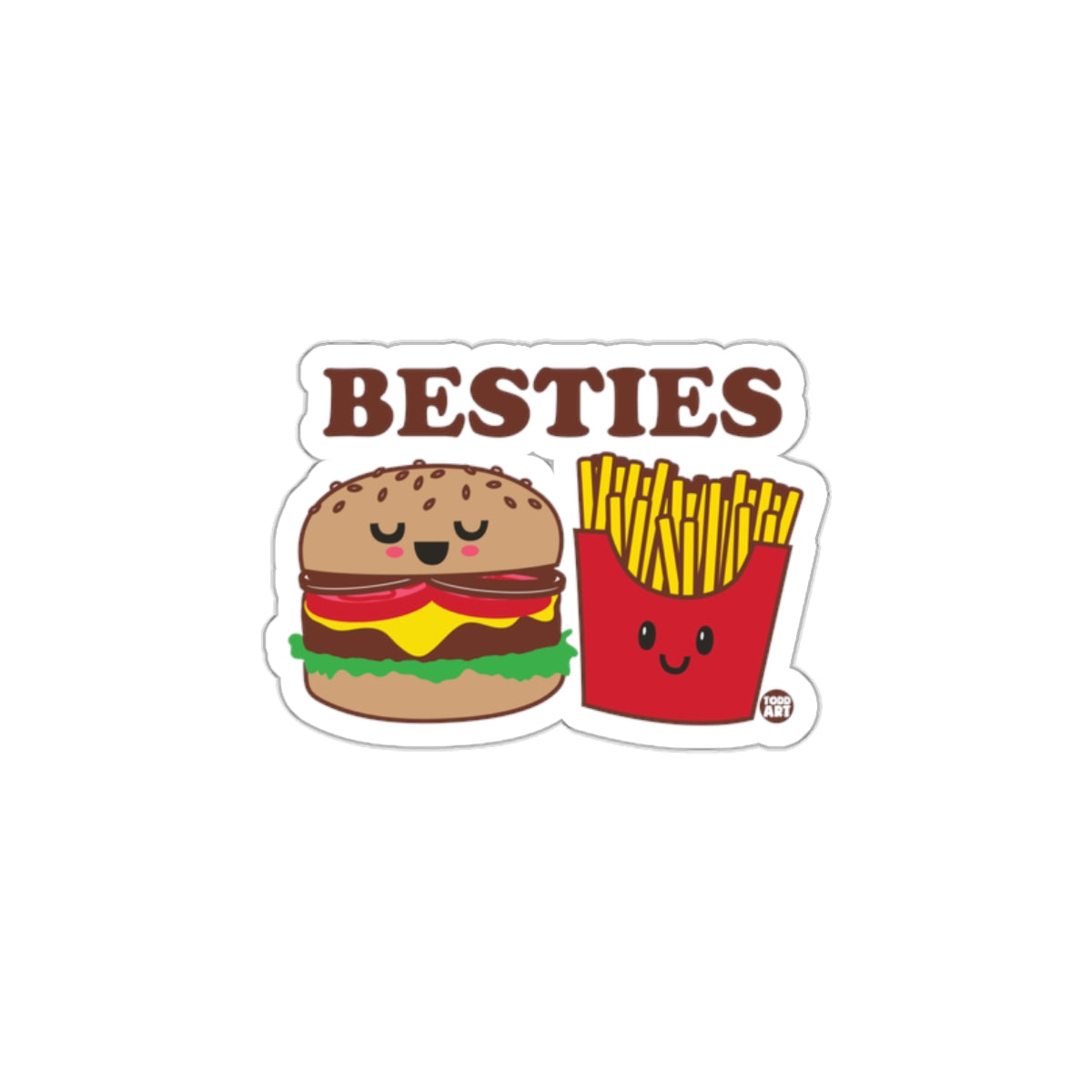 Fun Cute Besties Burger and Fries Sticker