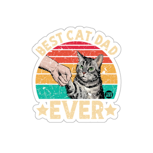 Best Cat Dad Ever With Awesome Striped Cat Image Stickers