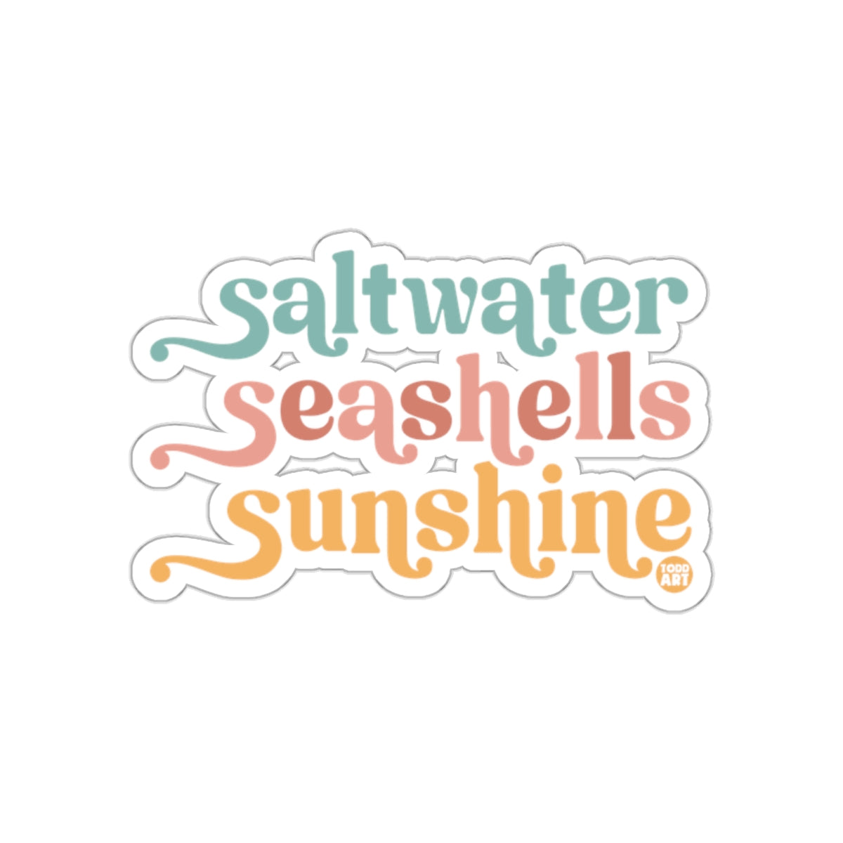 Saltwater Seashells Sunshine sticker perfect for summer
