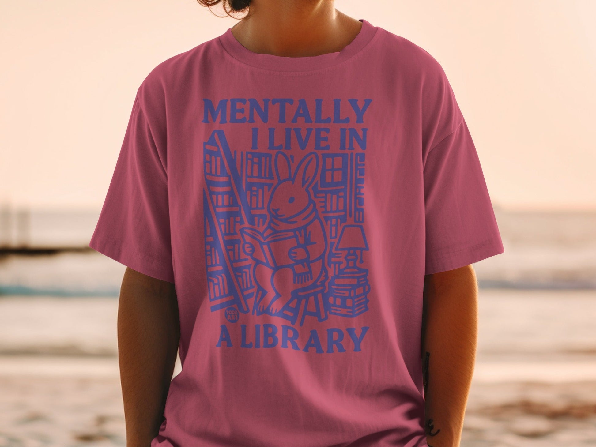 Mentally I Live In A Library Bookworms T-Shirt