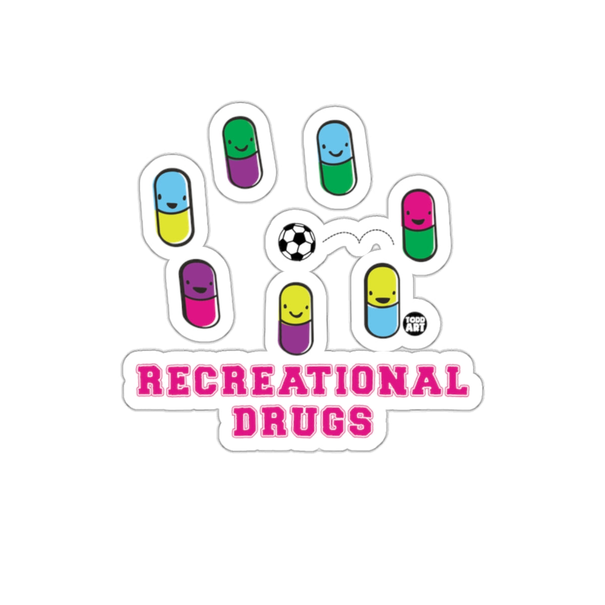 Recreational Drugs Cute Smiling Pills Sticker