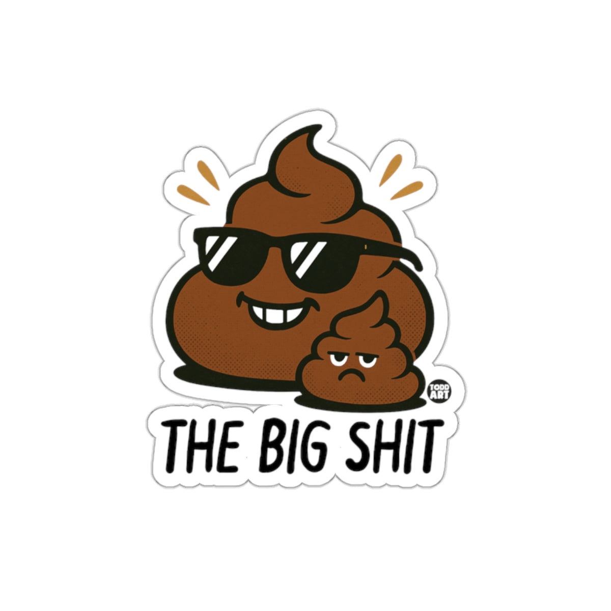 Funny The Big Shit and Little Shit Duo Cartoon Stickers