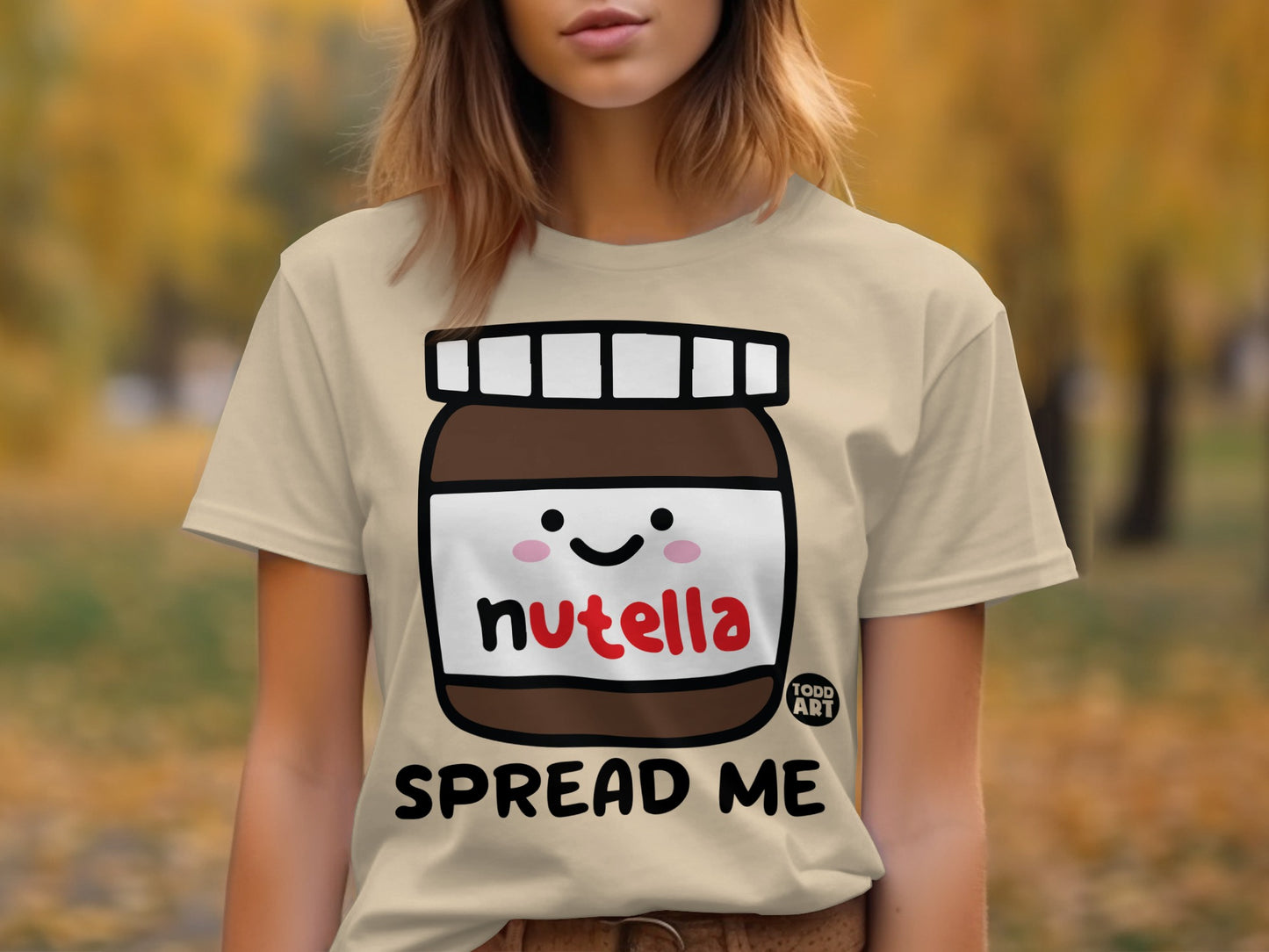 Cute Nutella Spread Me Graphic T-Shirt Design
