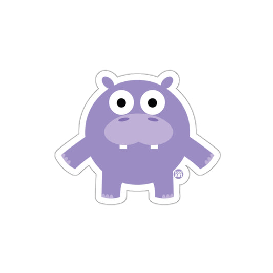 Cute Purple Hippo Cartoon Character Sticker