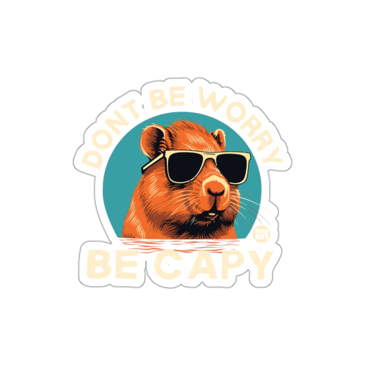 Cool Capybara Don't Be Worry Sunglasses Sticker