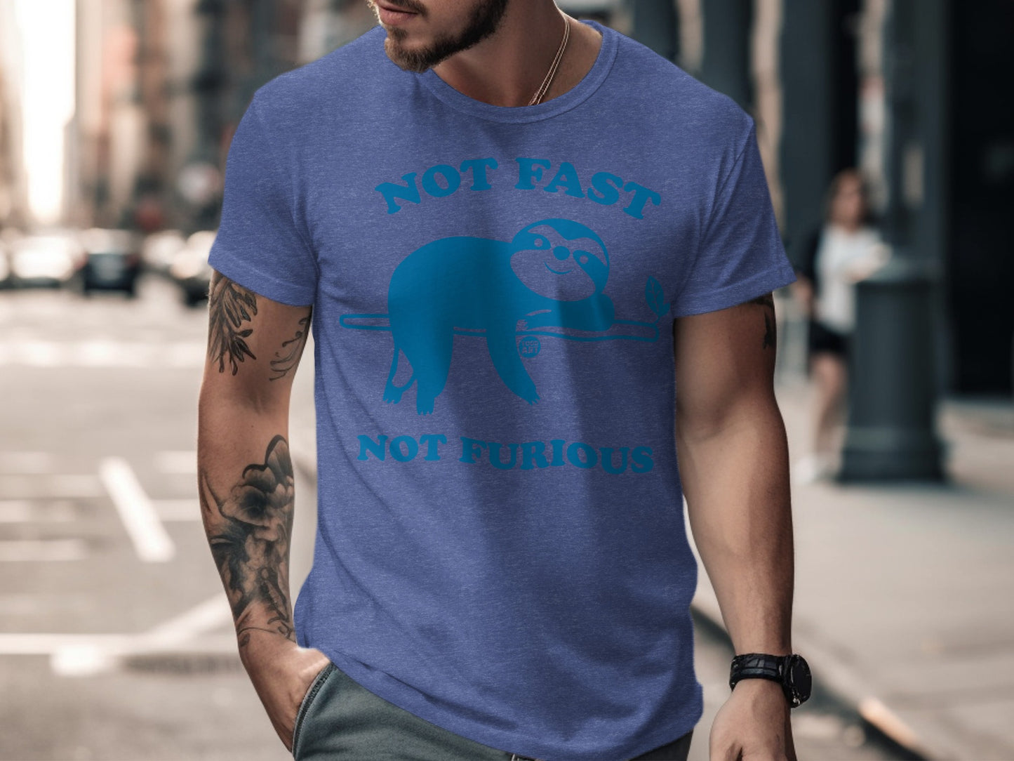 Not Fast Not Furious Funny Sloth Graphic T-Shirt