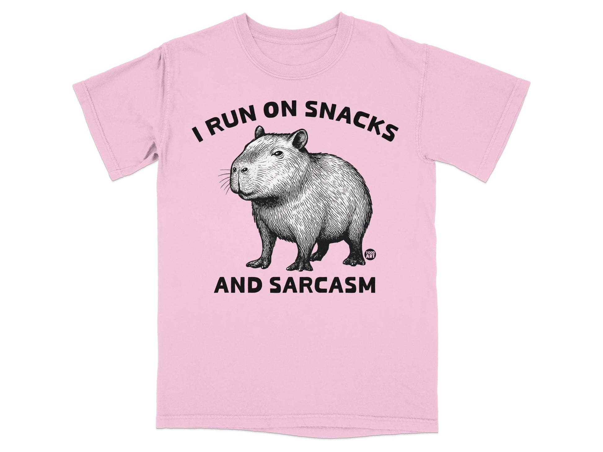 I Run On Snacks And Sarcasm Funny T-Shirt
