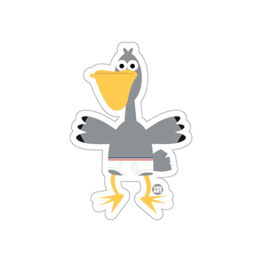 Cartoon Grey Bird with Yellow Beak Sticker
