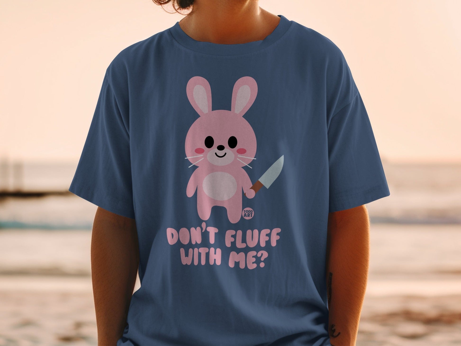 Don't Fluff With Me Adorable Bunny Graphic T-shirt