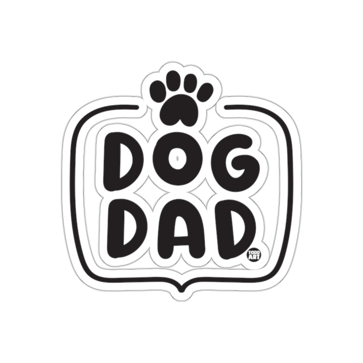 Dog Dad Paw Print Sticker for Dog Lovers