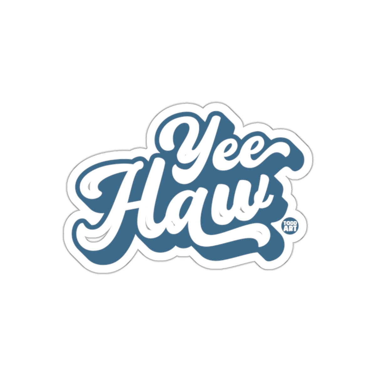 Yee Haw Sticker with Bold Western Style Lettering