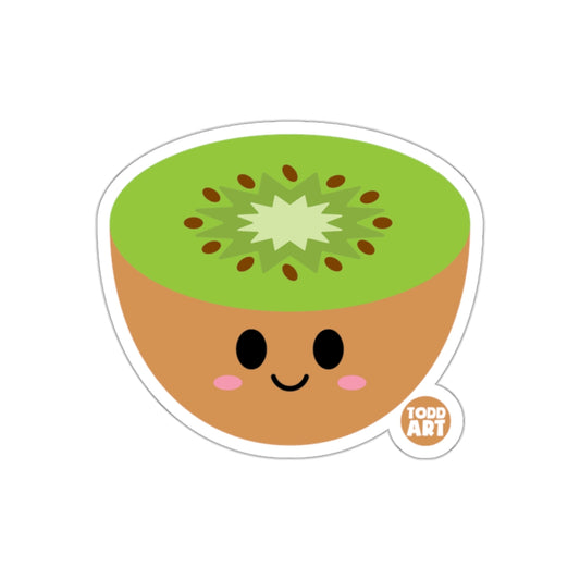 Cute Smiling Kiwi with Face Todd Art Sticker