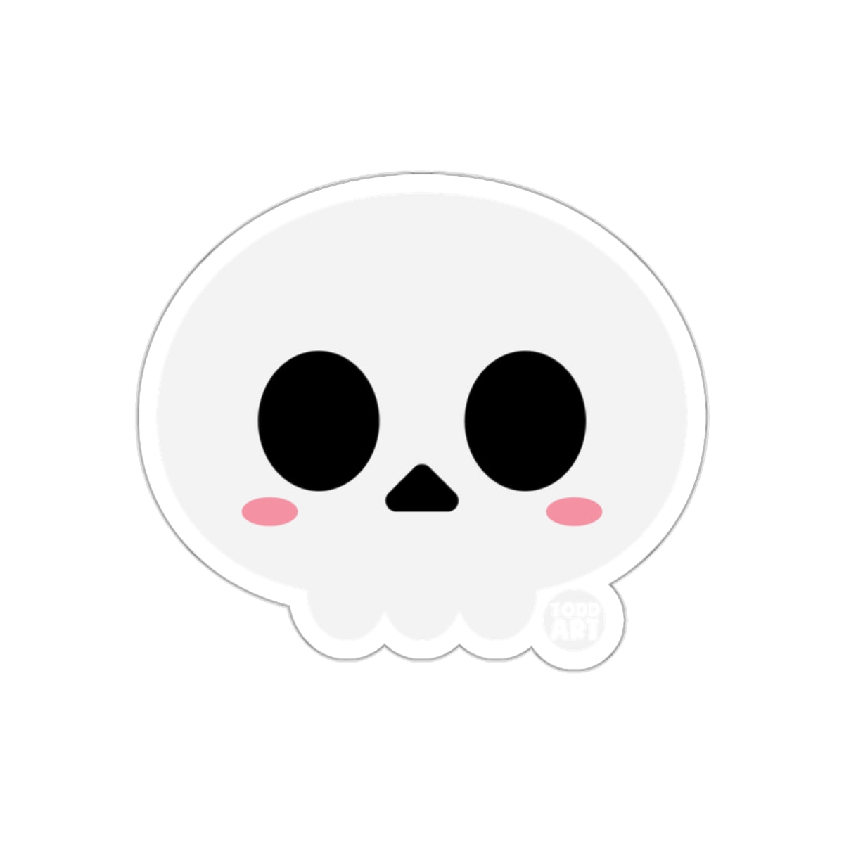 Cute Kawaii Skull with Red Cheeks Halloween Sticker
