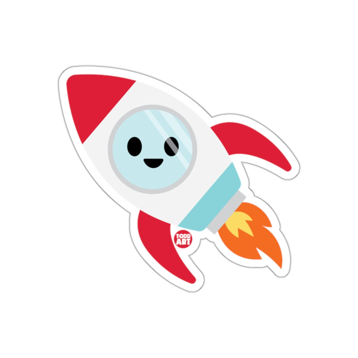 Adorable Rocket Ship Sticker for Kids Room Decor