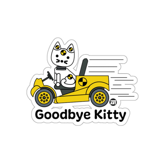 Goodbye Kitty Crash Test Cat Yellow Car Sticker