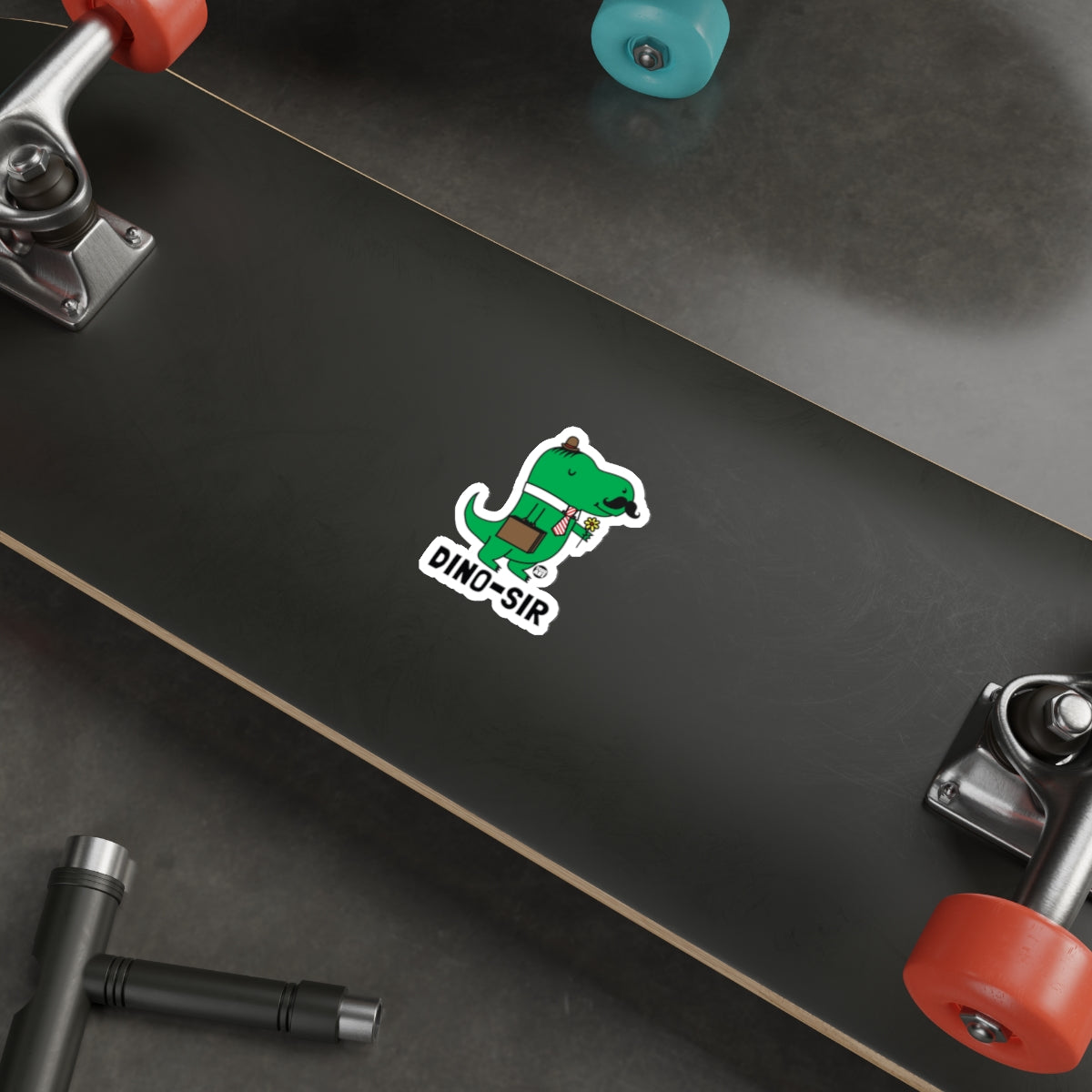 Dinosaur with Tie Skateboard Sticker Fun Product
