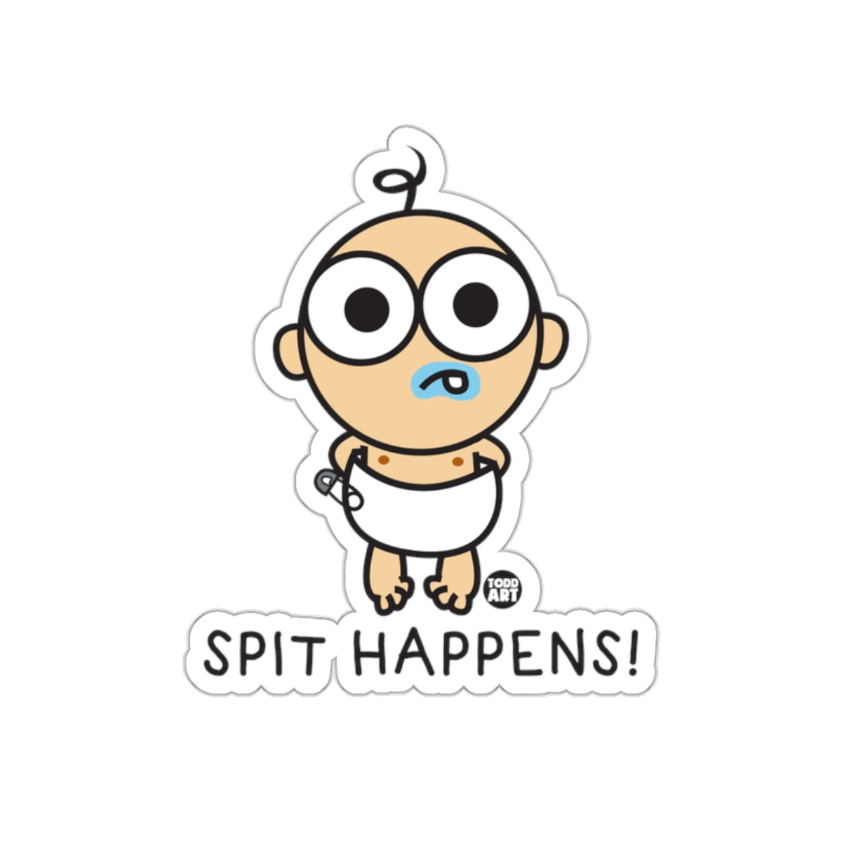 Funny Baby Spit Happens Cartoon Sticker Product
