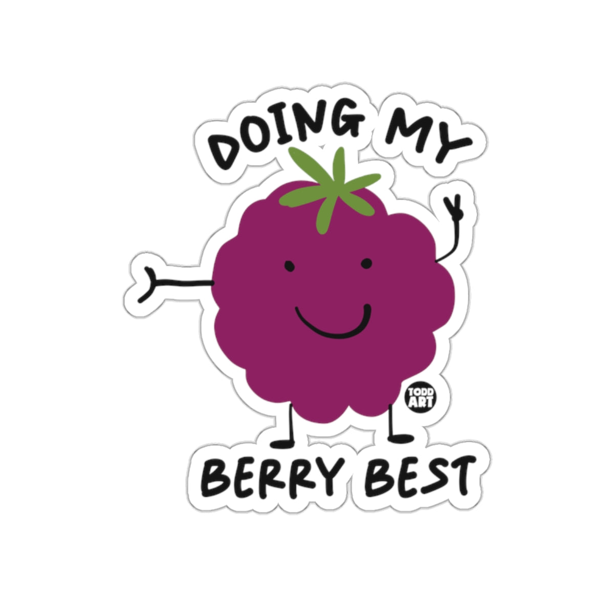 Doing My Berry Best Cute Fruit Sticker Design
