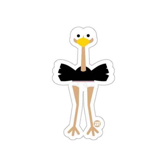 Funny Cartoon Ostrich with Tutu Sticker Product