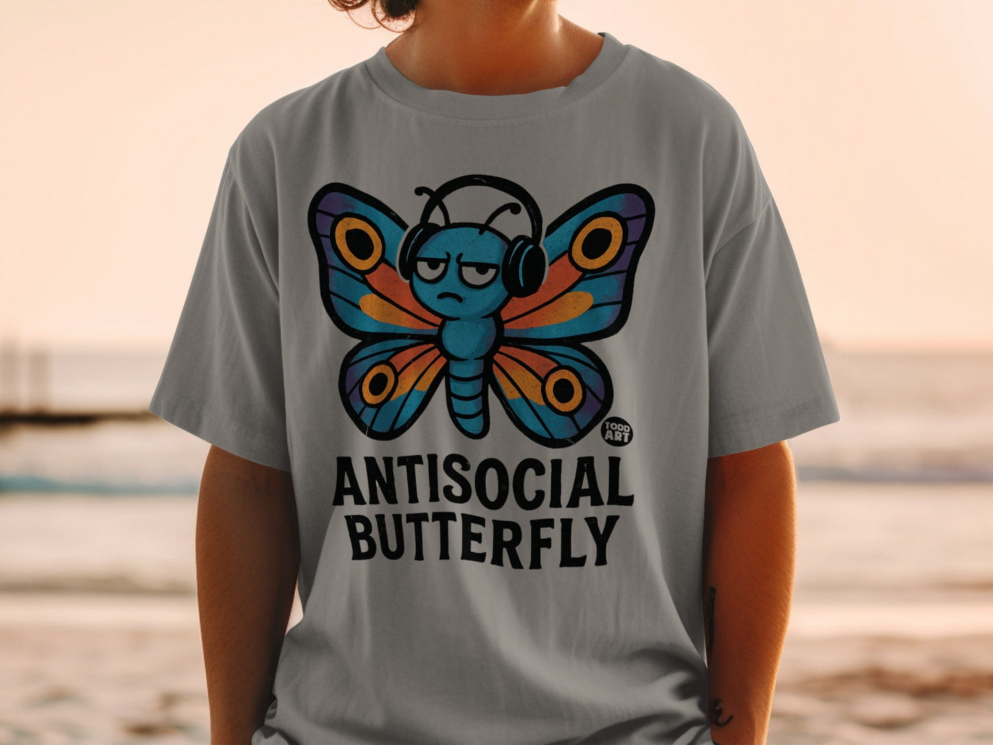 Antisocial Butterfly Graphic Todd Art T-shirt Product