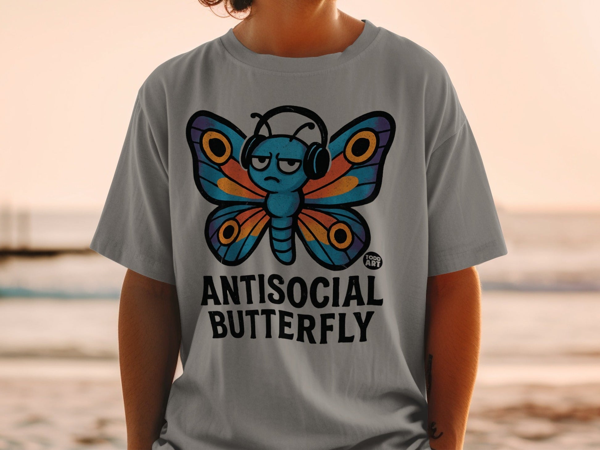 Antisocial Butterfly Graphic Todd Art T-shirt Product