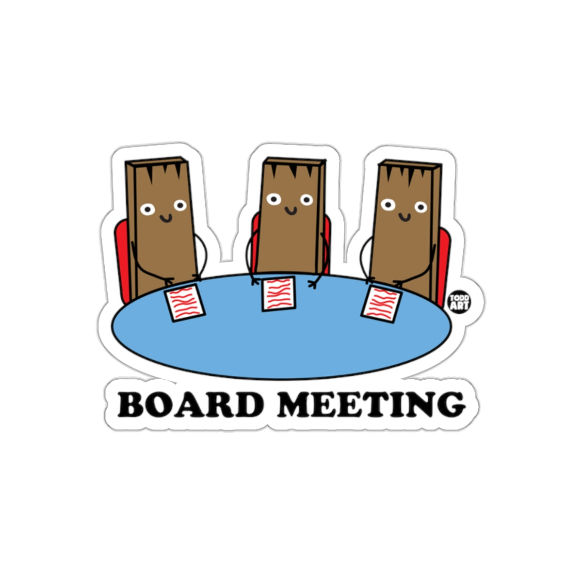 Funny Board Meeting Cartoon Group Sticker Decal