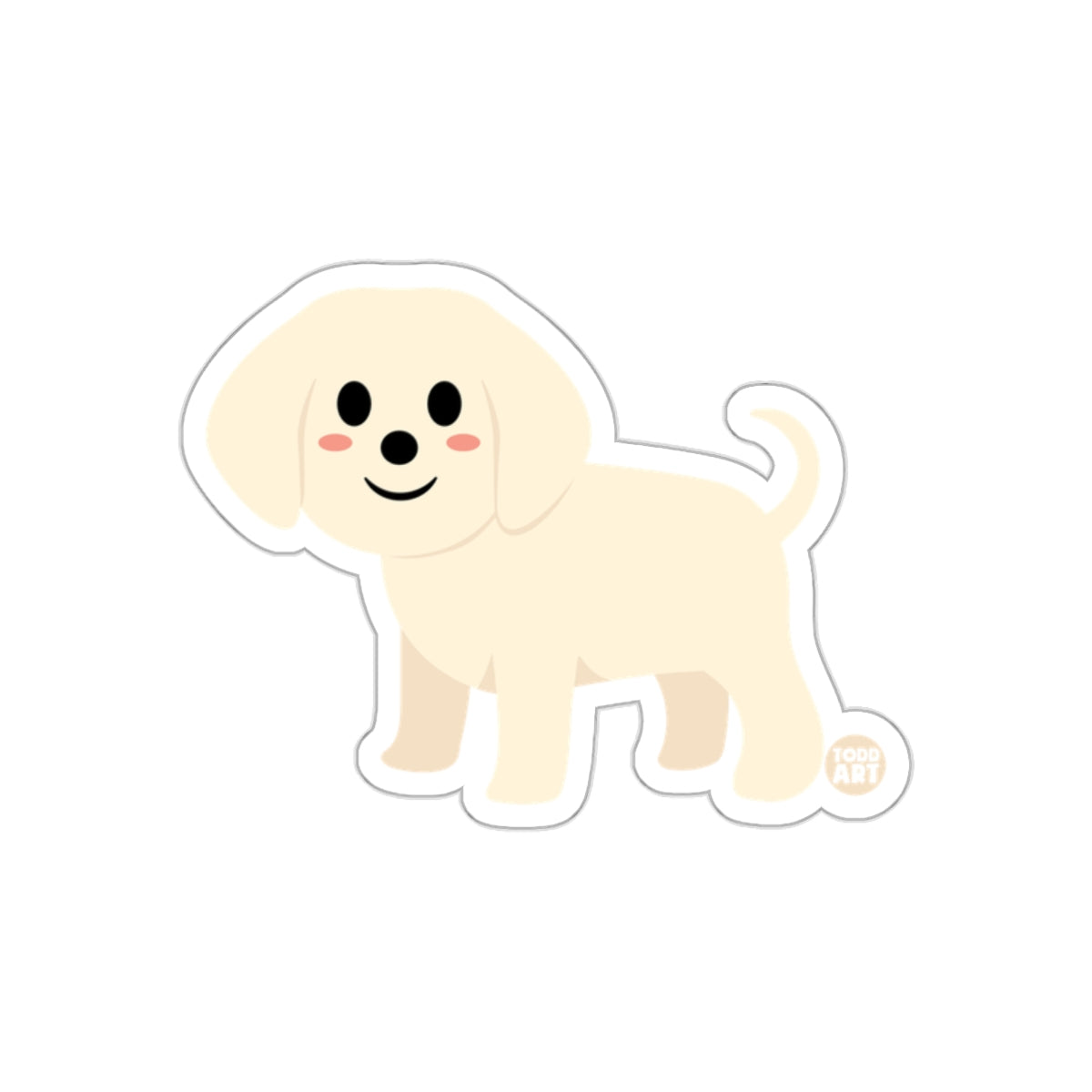 Cute Smiling Puppy Cartoon Sticker for Kids and Adults