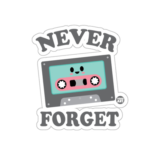 Never Forget Cassette Cute Retro Design Style Stickers