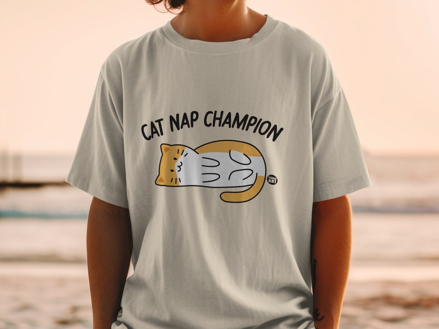 Cat Nap Champion Graphic T-Shirt Casual Wear