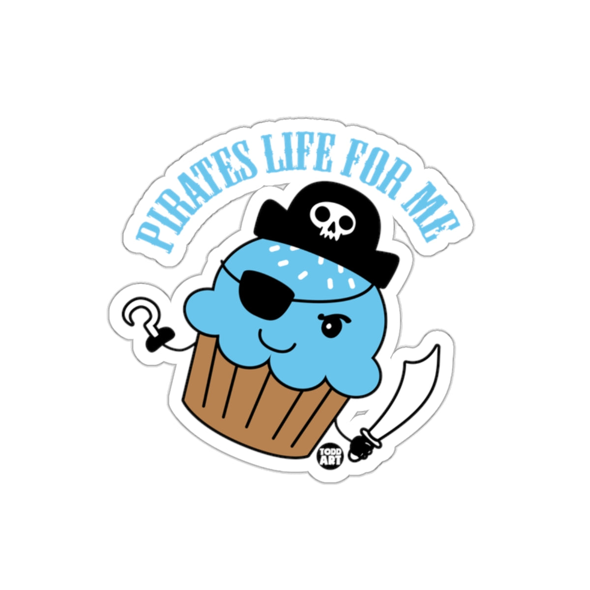 Pirates Life For Me Pirate Cupcake Sticker