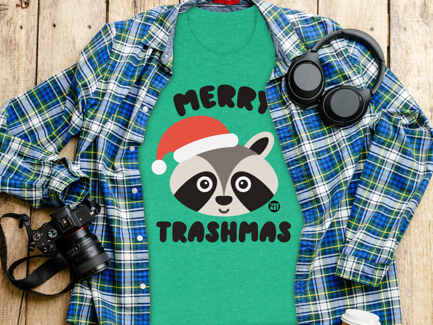 Merry Trashmas Raccoon Graphic Tee Product