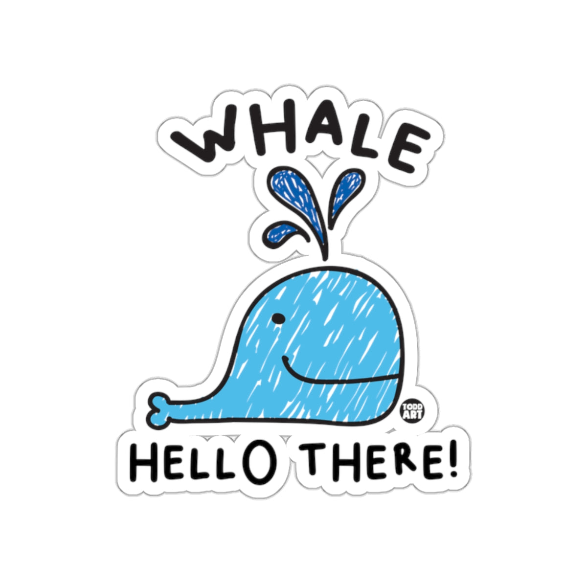 Whale Hello There Cute and Fun Sticker Design