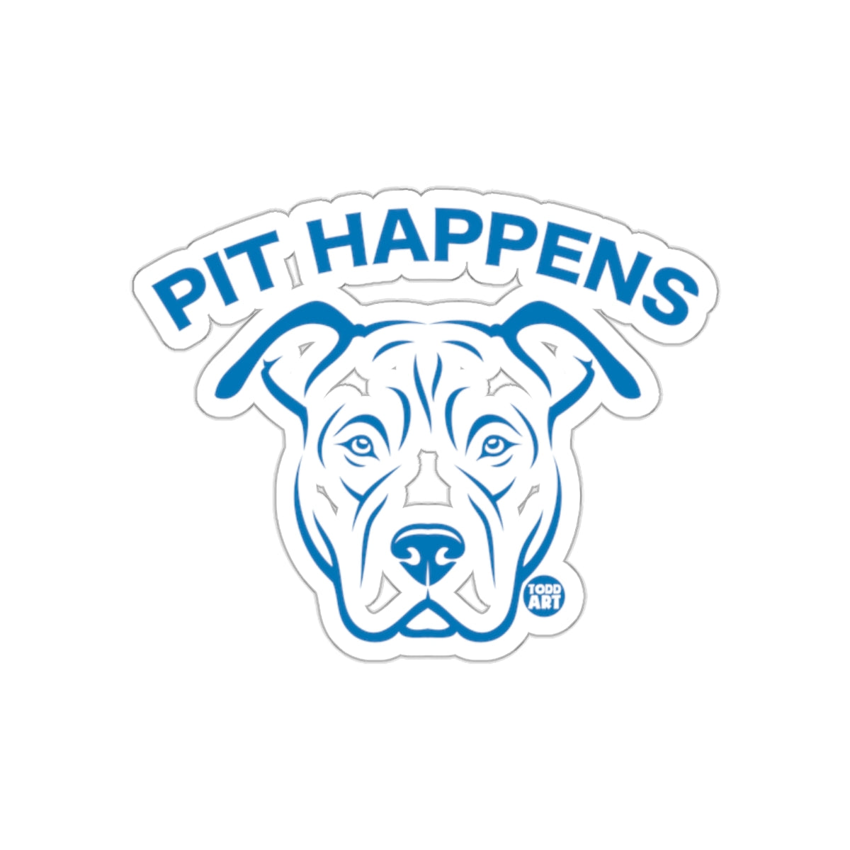 Pit Happens Dog Art Sticker fun head sketch graphic