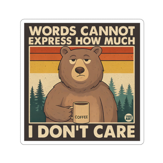 WORDS CANNOT EXPRESS HOW MUCH I DON'T CARE product type