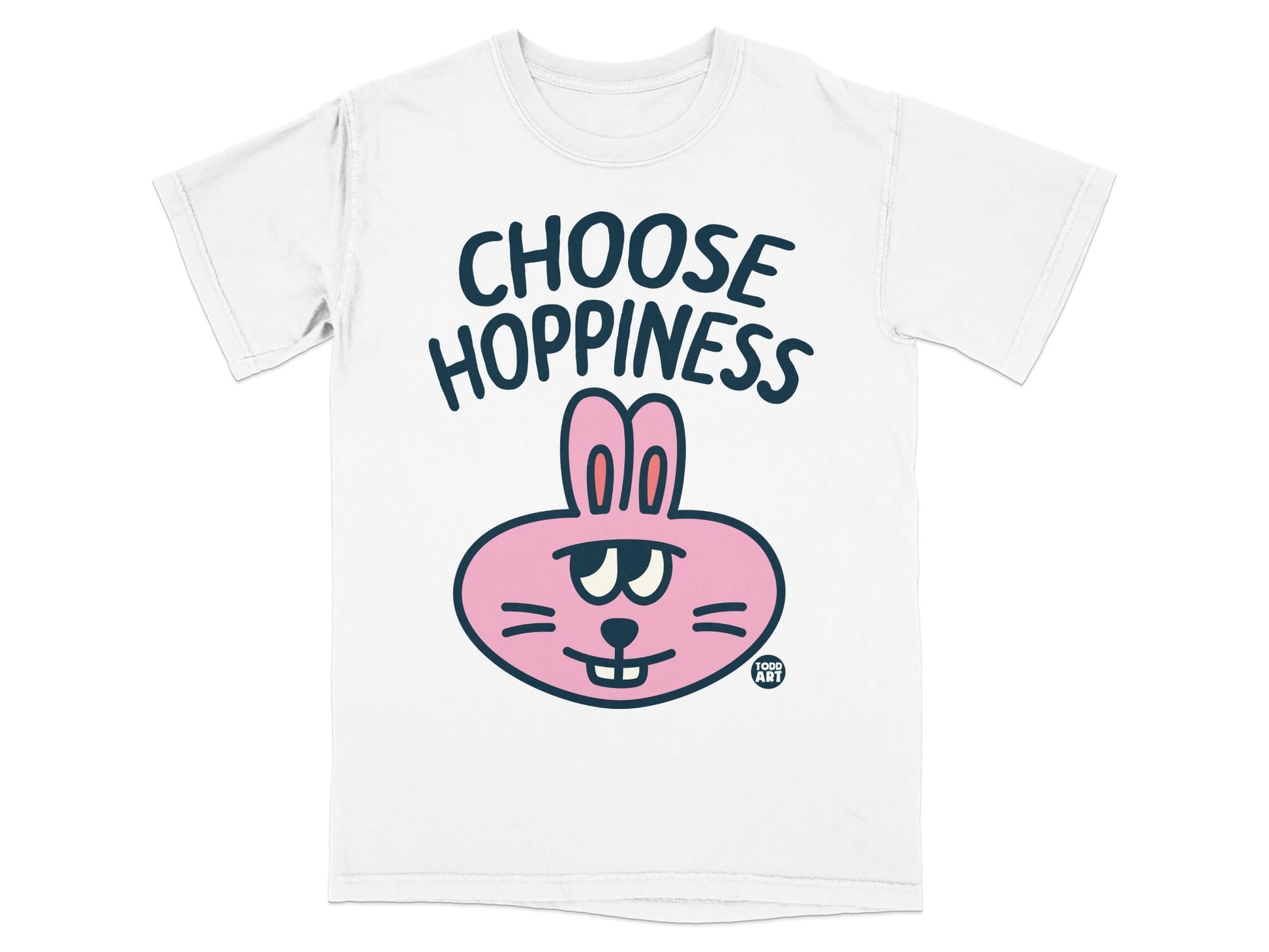 Choose Hoppiness Pink Bunny Graphic T-shirt