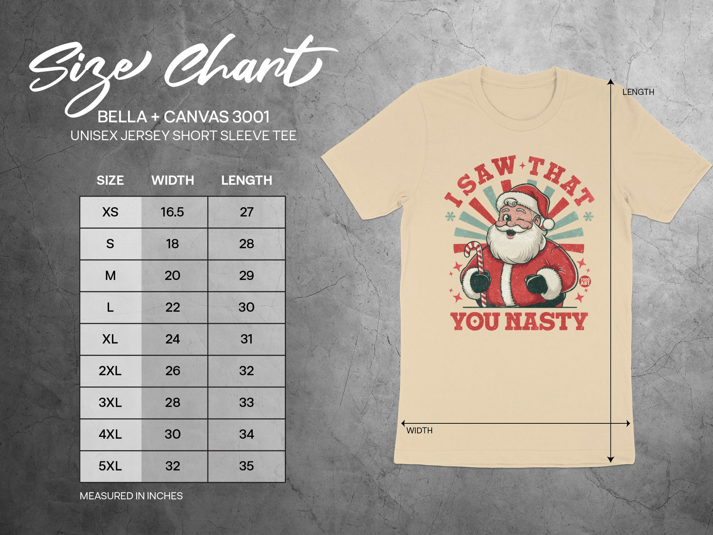 I Saw That You Nasty Santa Short Sleeve Tee product