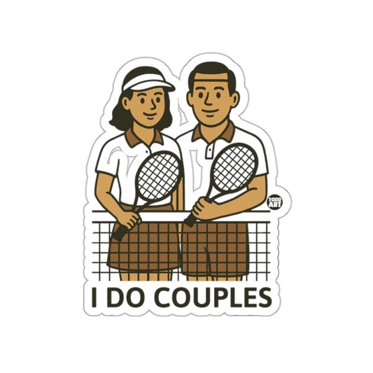 I DO Couples Tennis Players Illustration Design Stickers