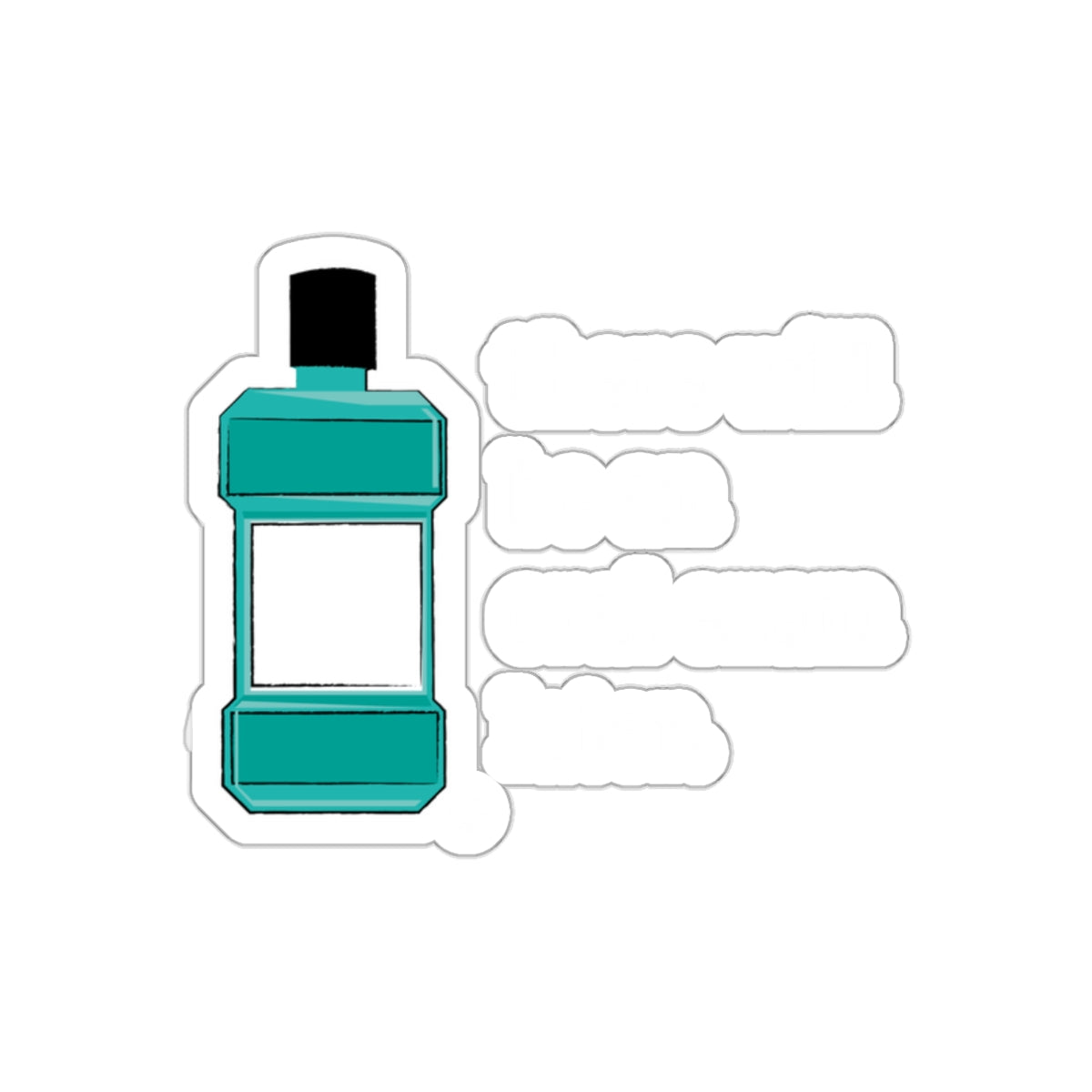 Teal Mouthwash Bottle Illustration Sticker