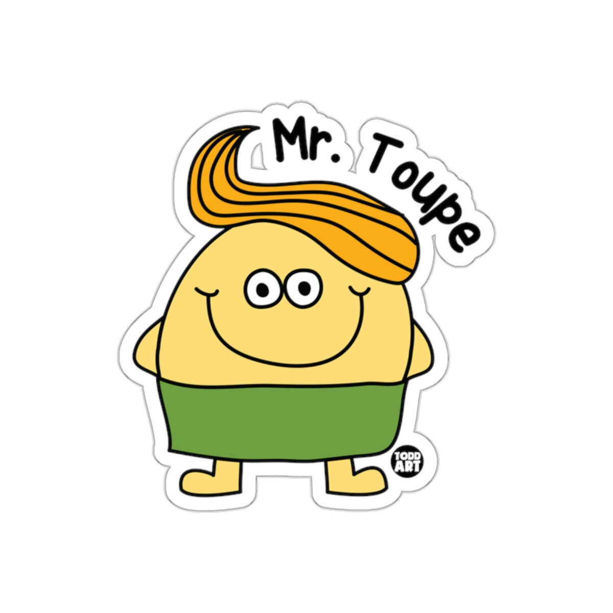Mr. Toupe Funny Character Sticker for All Surfaces