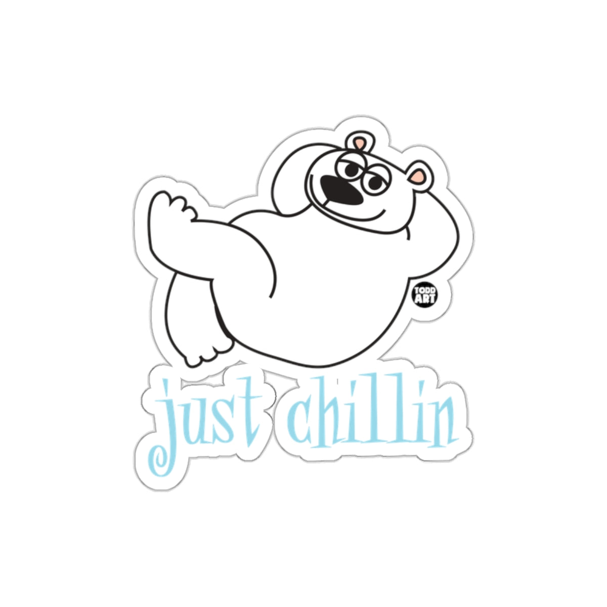 Just Chillin Polar Bear Sticker for Fun and Relaxation
