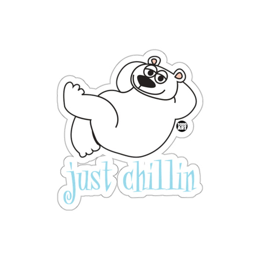 Just Chillin Polar Bear Sticker for Fun and Relaxation