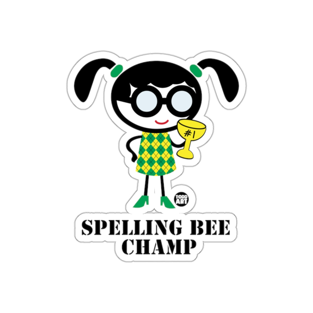 Spelling Bee Champ Sticker for Word Enthusiasts