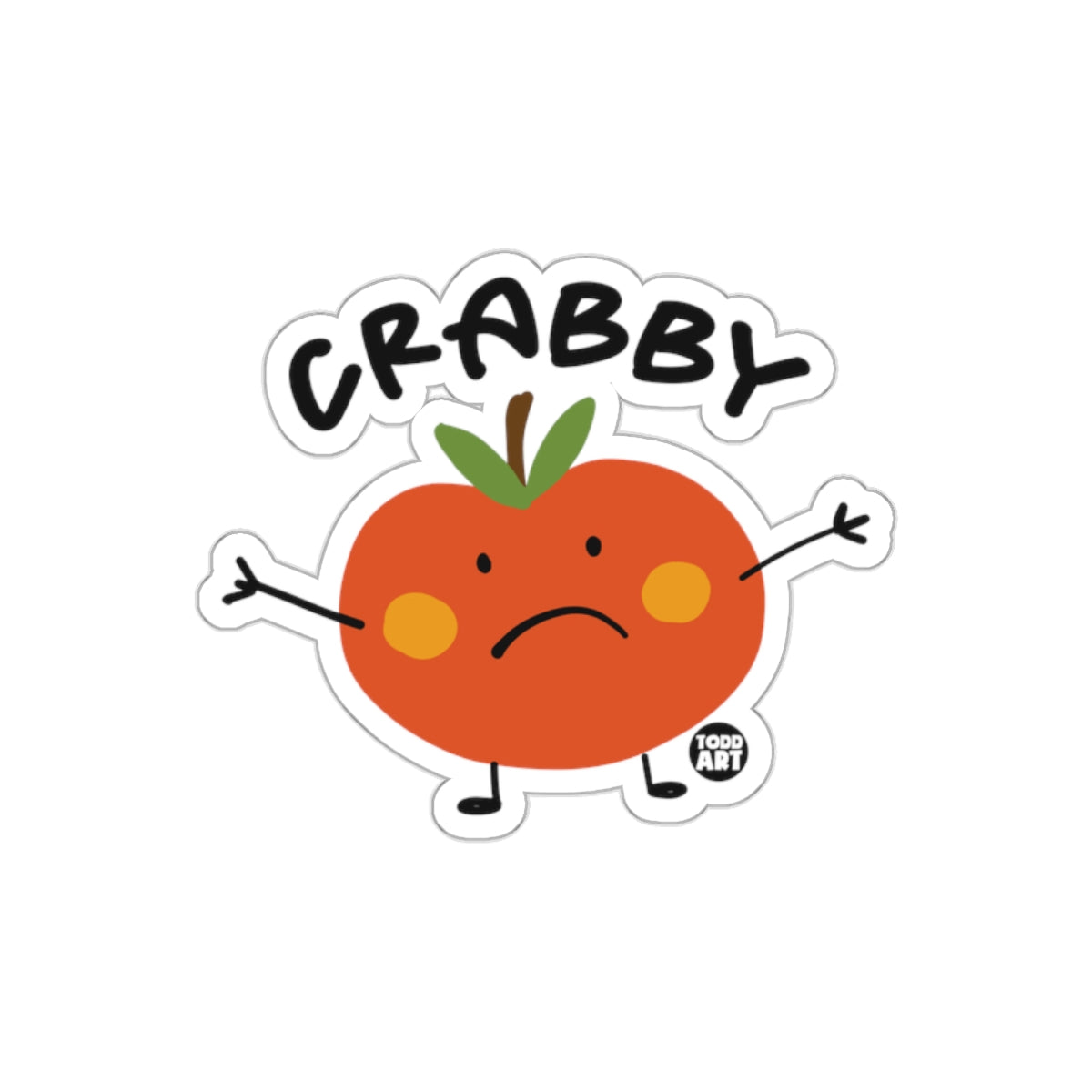 Crabby Cartoon Tomato Character Sticker for Kids