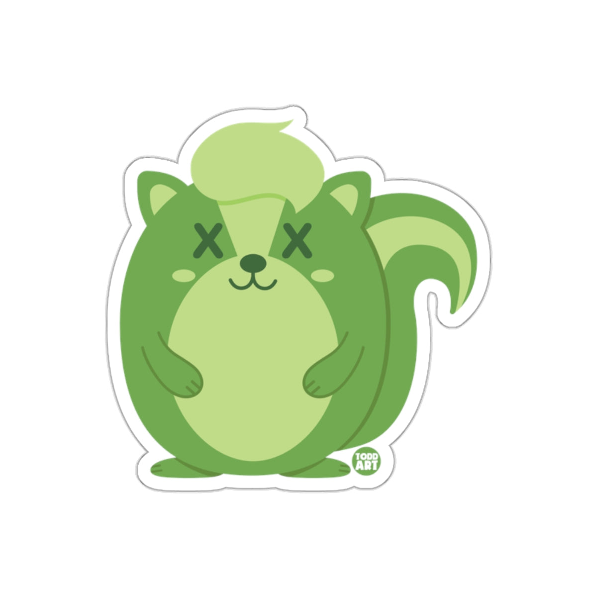 Cute Green Cartoon Squirrel Illustration Sticker