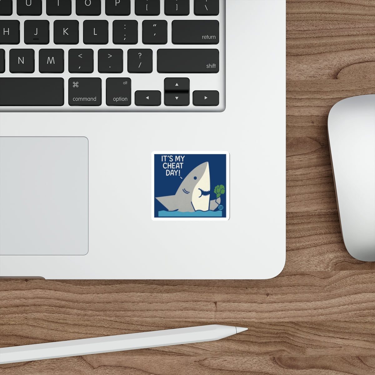 IT'S MY CHEAT DAY! Funny Shark Broccoli Diet Sticker 