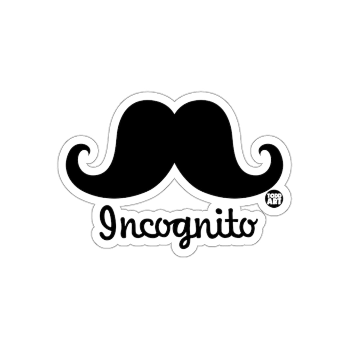 Todd Art Incognito Moustache Face Funny Stickers