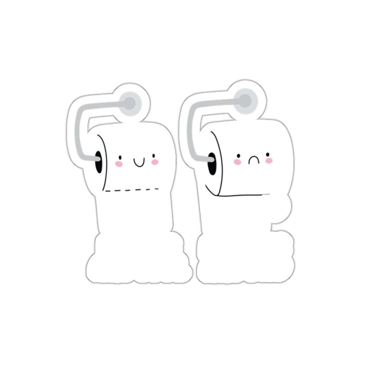 Funny Toilet Paper Rolls with Attitude Expressions Stickers