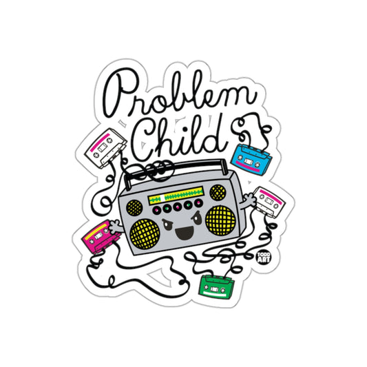 Problem Child Boombox Cartoon Sticker Fun Design